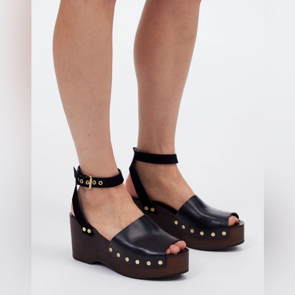 Madewell The Anouk Platform Clog Sandal in size 8